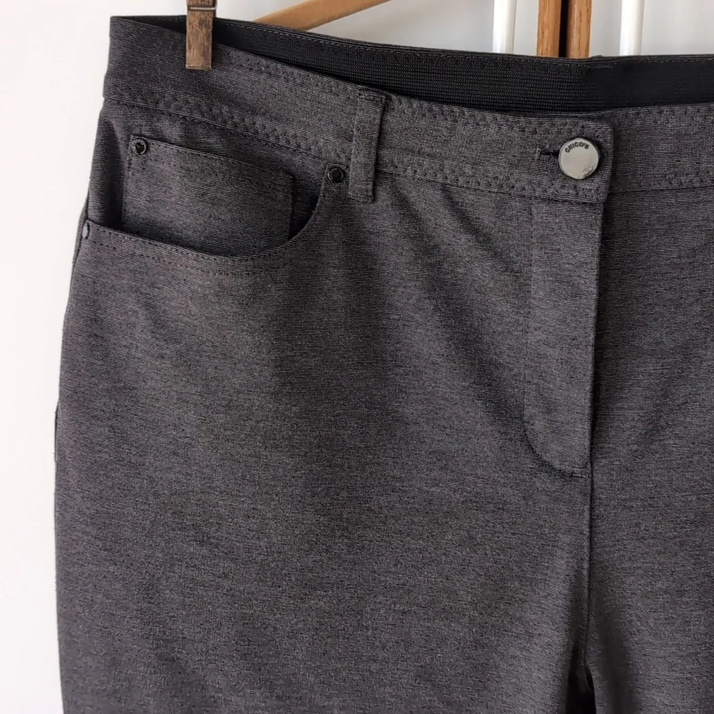 Chico's So Slimming Peyton Pant 1.5 10 Graphite Heather Grey